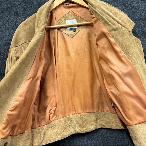 Vintage Real Life Suede Leather Fringe Jacket Women’s Size Small - Picture 7 of 16